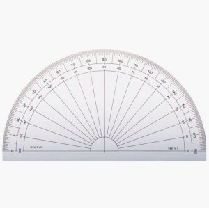 Protractor half-circle 15 cm, 180°, marked in degrees