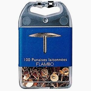 Set of 100 Gold Thumb Tacks, 9mm Diameter