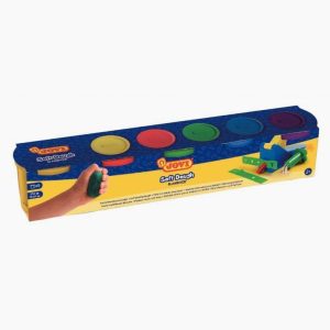Pack of 5 assorted primary color Blandiver modeling dough tubs, 125g each