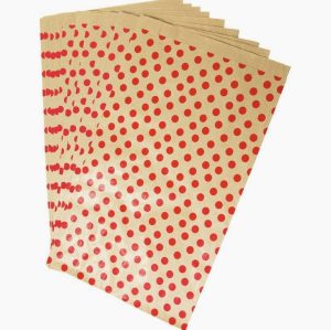 Pack of 50 kraft paper envelopes 21 x 37+7 cm with polka dots