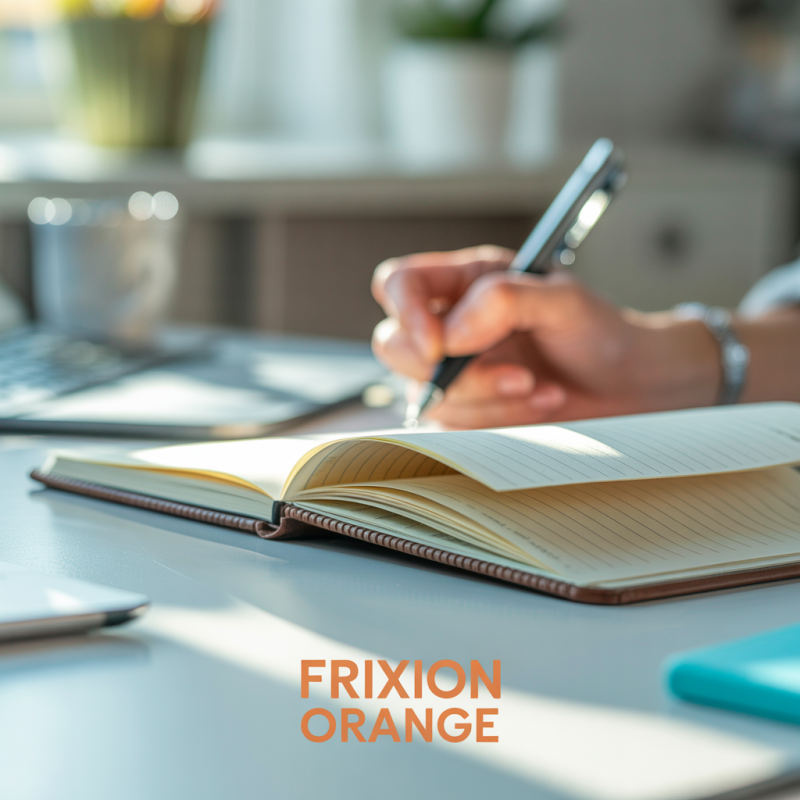 Frixion Ball Erasable Roller Pen in Orange – Image 4