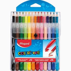 12 feutres et 15 crayons de couleur Color'peps Maped