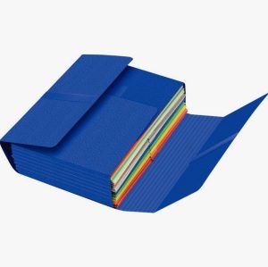 EUROFOLIO+ JUMBO Filing Jacket with 4 Velcro Flaps, Blue