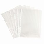 Sachet de 100 pochettes perforées en polypropylène 5/100ème aspect grainé format A4 à classer