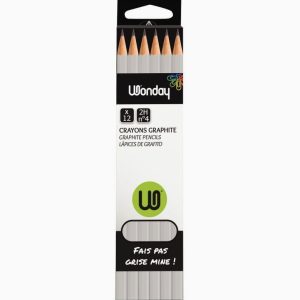 Set of 12 2H Graphite Pencils with Chisel Tip