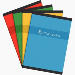 Assorted Colors Notebook Conquerant, 96 Sheets, A4 Size 21 x 29.7 cm, 70 gsm, Seyès Ruled