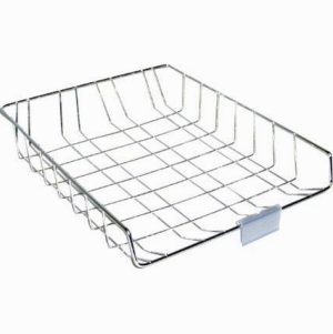 Metal Wire Letter Tray, 6cm Height, With Label Holder, Side Access
