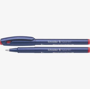 Schneider Topball 847 Liquid Ink Roller Pen, 0.5mm Conical Tip, Red