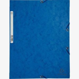 Chemise 3 rabats à élastiques en carte lustrée 400g, bleu