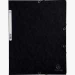 Chemises 3 rabats à élastiques carte lustrée 400g/m2 A4 Noir