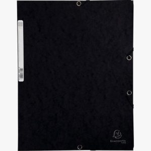 Chemises 3 rabats à élastiques carte lustrée 400g/m2 A4 Noir