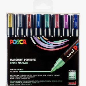 Pochette de 8 marqueurs pointe moyenne métal assortis