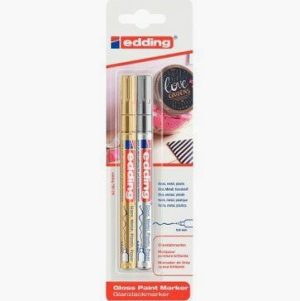 Set of 2 Metallic Markers Gold & Silver 780