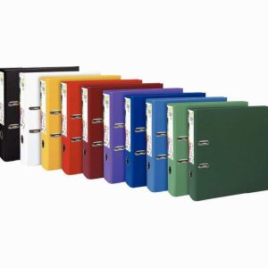 PREM'TOUCH Maxi A4 Plastic Lever Arch File, 8 cm Spine, Bright Mixed Colors