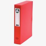 Polypropylene filing box, 60 mm spine, red color