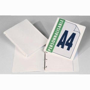 Customizable polypropylene binder, A4 size, 20 mm spine, white