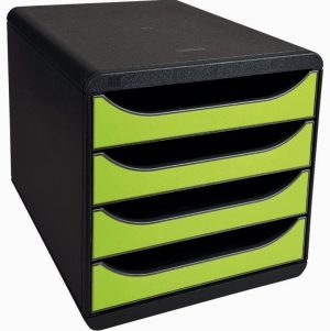 Module 4 tiroirs A4+ BIG BOX noir/vert anis
