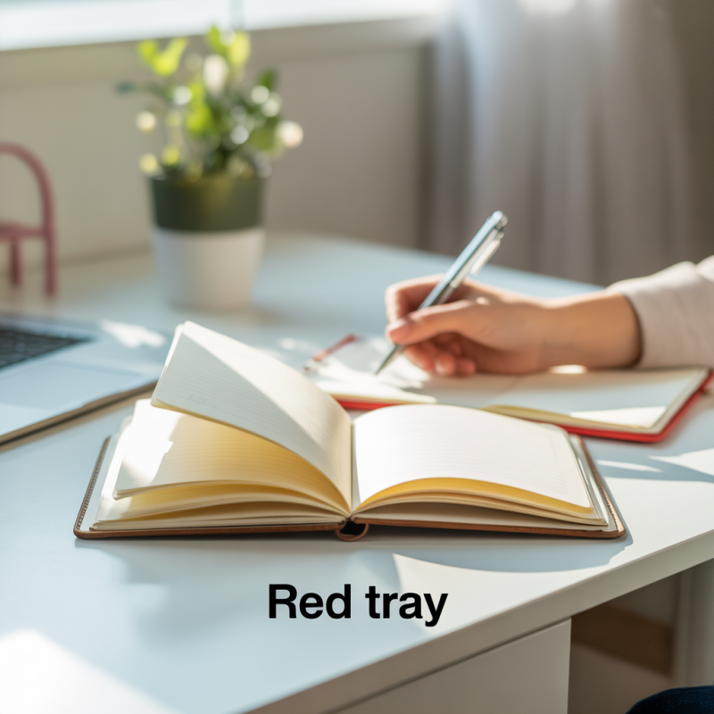 Corbeille à courrier opaque rouge – Image 6