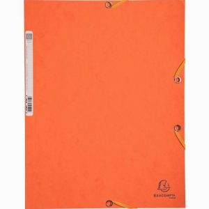 Chemise 3 rabats à élastiques en carte lustrée 400g, orange