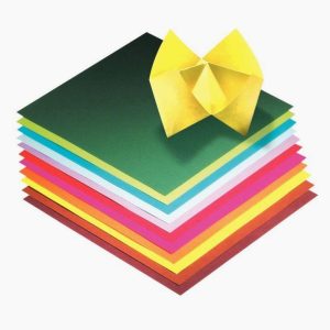 Set of 100 colorful origami folding papers, 20 x 20 cm sheets, assorted shades