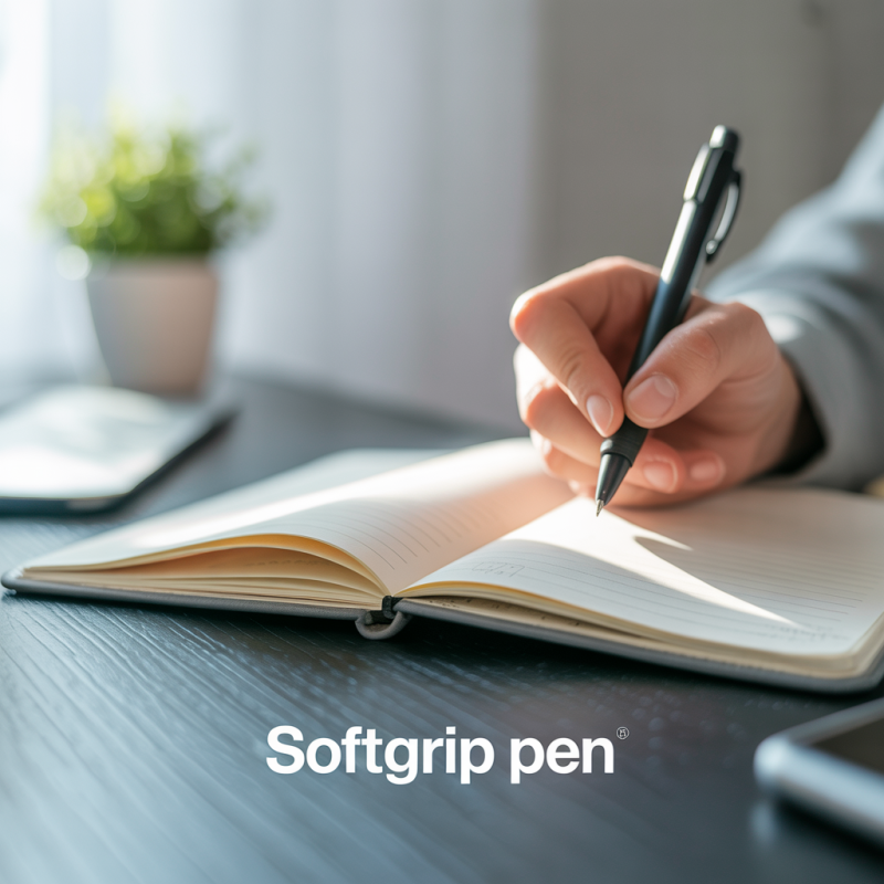 Softgrip Black Ballpoint Pen – Image 2