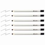 Set of 6 large black pencils, 8mm diameter