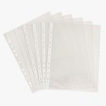 Sachet de 100 pochettes perforées en polypropylène grainé 5/100ème format A4 à classer