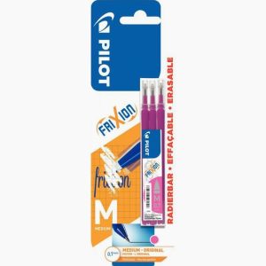 3 recharges de stylos Frixion rose Pilot