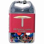 Set of 100 assorted 9 mm push pins, round heads