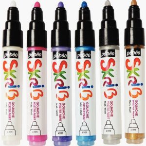 Set de 6 marqueurs gouache coloris poesie