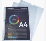Pack of 50 Crystal-Clear A4 Smooth PP Punched Pockets, Quick Doc Series, Exacompta
