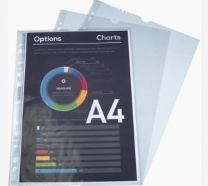 Pack of 50 Crystal-Clear A4 Smooth PP Punched Pockets, Quick Doc Series, Exacompta