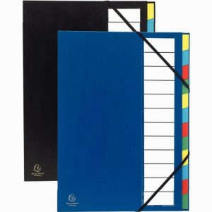 Rigid Organizer Folder, expandable spine, 12 sections, assorted colors