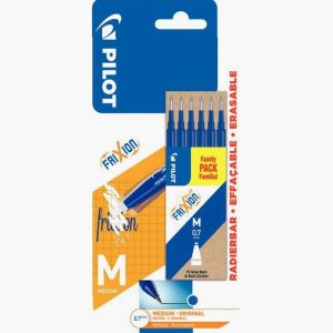 6 recharges de stylos roller effaçables Frixion bleus Pilot