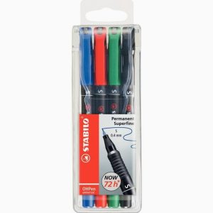 Pochette de 4 feutres rétro Ohpen permanent 0,4 assortis