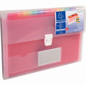 Crystal Polypropylene Document Organizer Case, 13 Sections