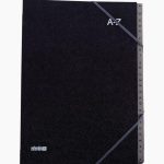 Black Textured Cover File Organizer, 26 Alphabetical Sections