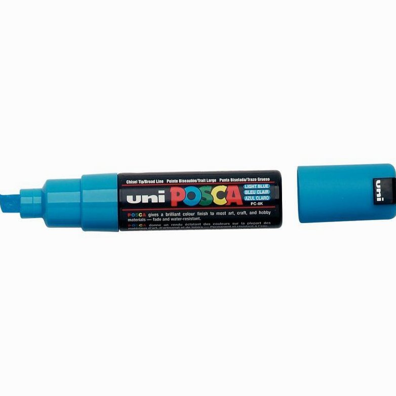 Set of 8 broad chisel tip markers, 8 mm, assorted colors – Image 17