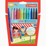 Set of 12 Assorted Medium-Tip Power Felt Pens