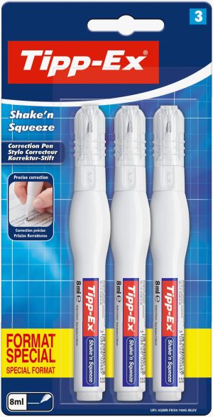 Set of 3 Tipp-Ex Shake'n Squeeze Correction Pens