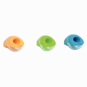 Bulbo pencil sharpener with shavings container