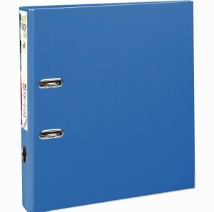 PREM'TOUCH Plastic Lever Arch File, Maxi A4 Size, 8 cm Spine, Medium Blue