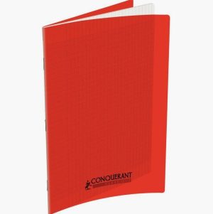 Red Spiral Notebook Conquerant A4 96 Sheets 90gsm Seyès Ruled 21 x 29.7 cm