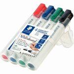 Paquet de 4 marqueurs tableau blanc Lumocolor pointe ogive assortis