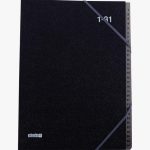 Organizer with black textured cover and 31 numbered compartments