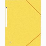 Three-flap elastic folder TOP FILE+ made of glossy card 4/10th 390g, yellow