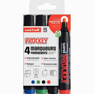 Set of 4 chisel tip markers in assorted colors