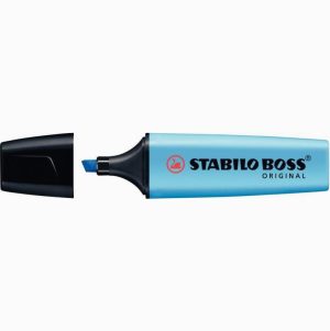 STABILO BOSS Highlighter Blue, Chisel Tip, 2-5 mm Line Width