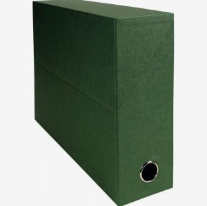 Boite de transfert papier toilé, dos 9 cm, vert