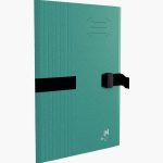 Two-tone RECYC+ Strap Binder with Clip and Flap, Green Color